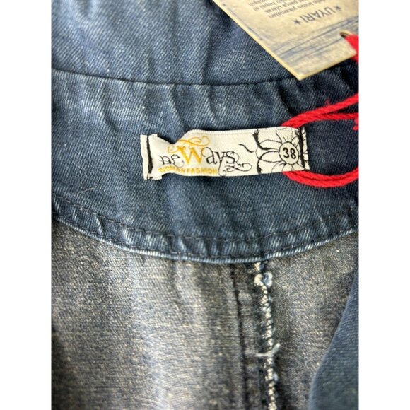 VTG Neways Sz 38 (8) Maxi Button Comfy Dark Denim Dress Sleeveless Collared NWT - Picture 10 of 10